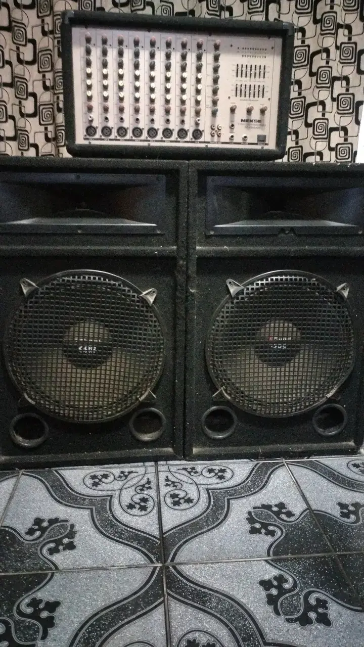 Sistema de sonido con amplificador y parlantes MKS - 1