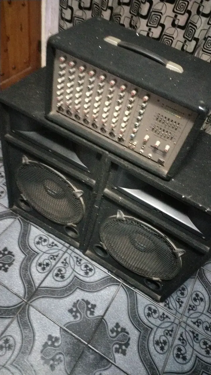 Sistema de sonido con amplificador y parlantes MKS - 2