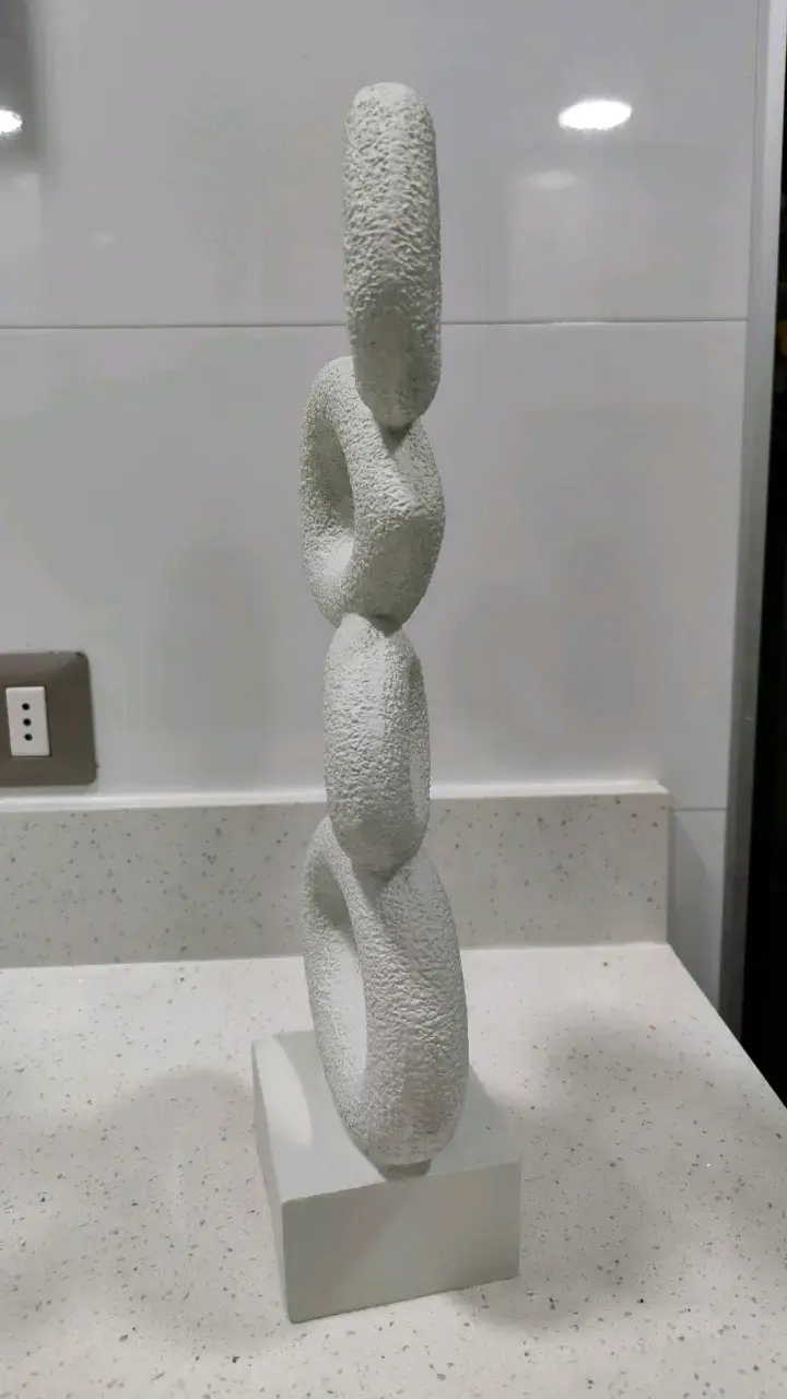 Escultura decorativa de piedra blanca moderna - 2