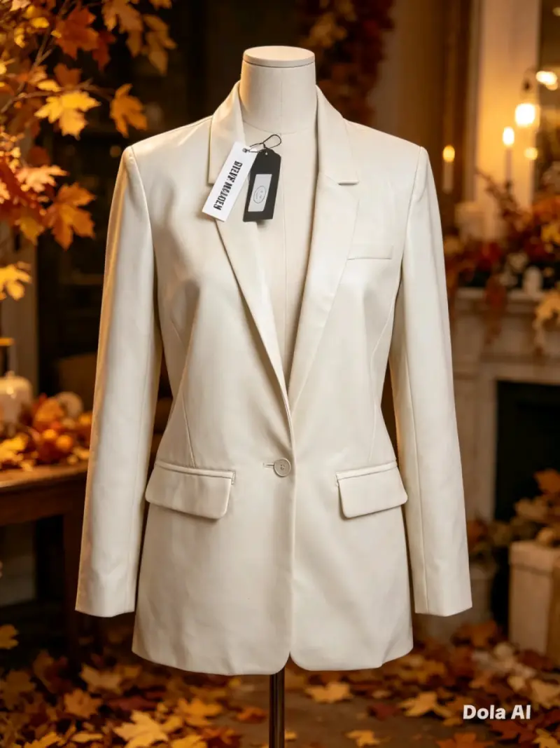 Blazer eco cuero beige