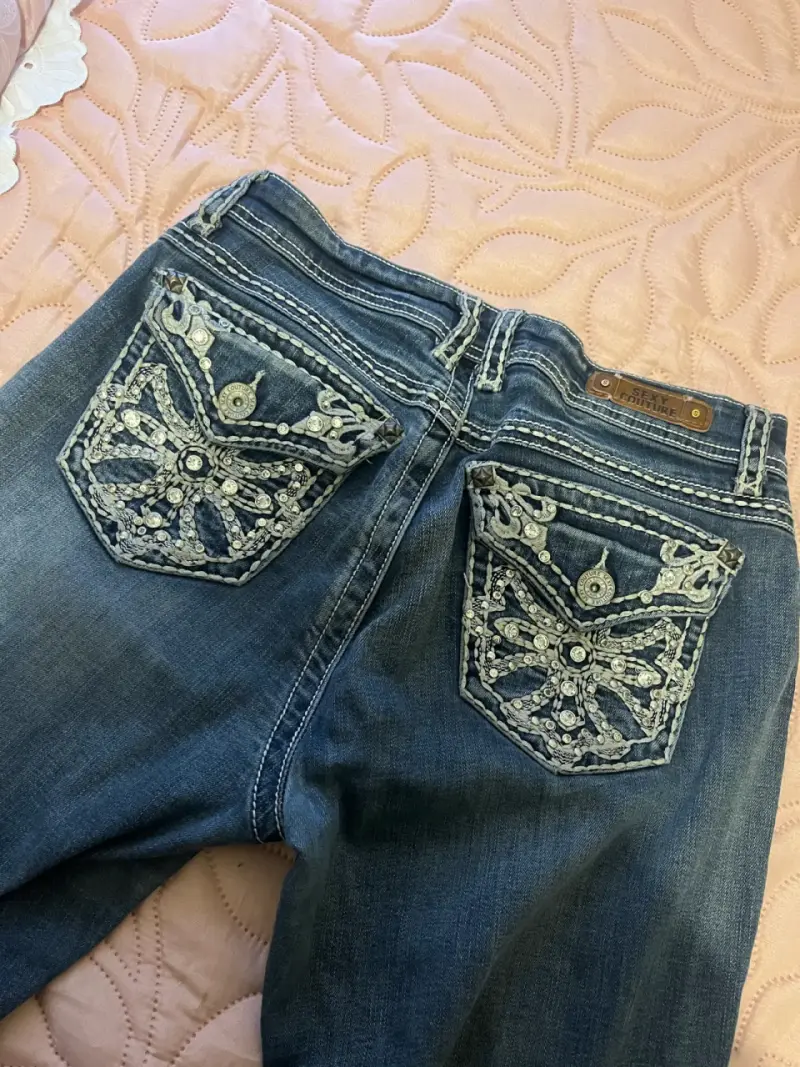 Jeans Sexy Couture con diseño bordado para mujer - 3
