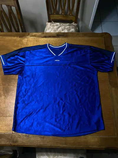 Polera adidas vintage color azul 2XL - miniatura 1