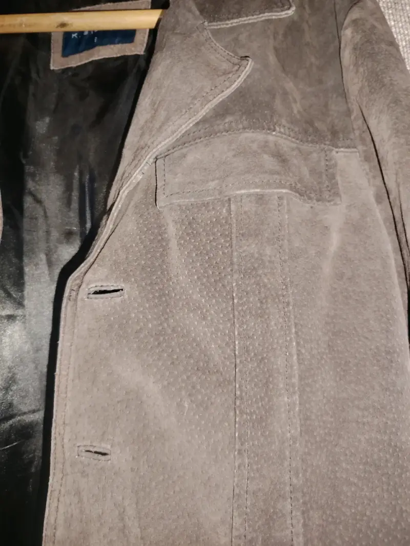 Chaqueta de gamuza cafe para de dama k Stevens - 2