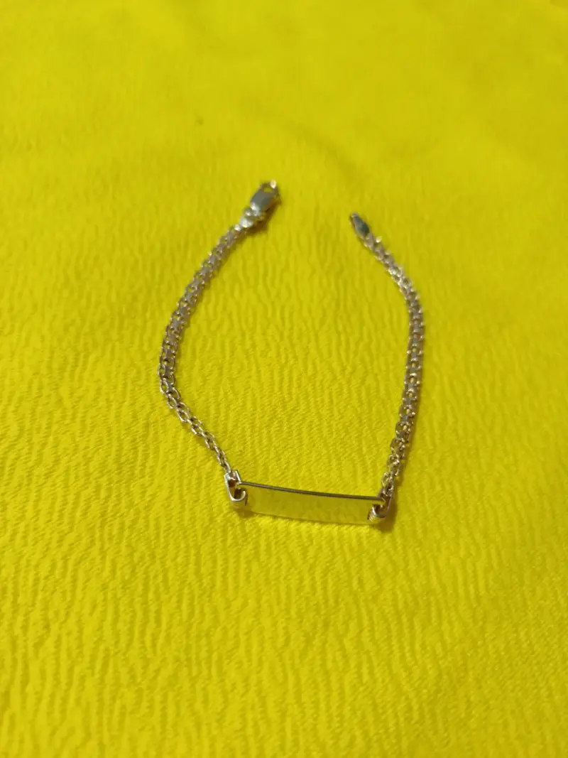 Pulsera de plata con placa grabable - 1