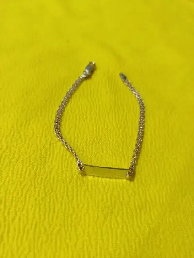 Pulsera de plata con placa grabable - miniatura 1