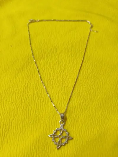 Nudo de bruja con cadena, plata 925 - miniatura 1
