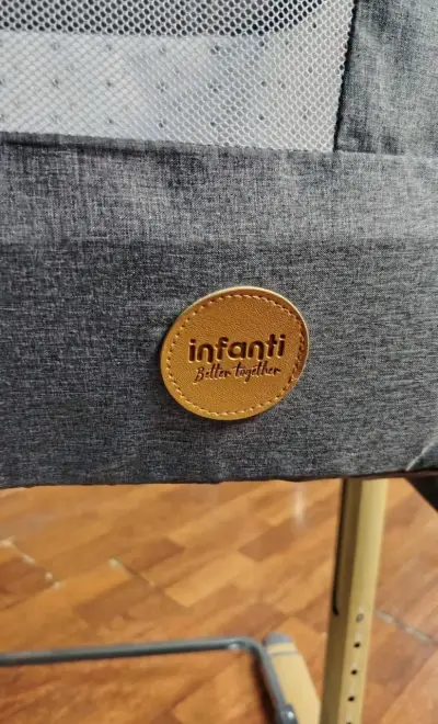 Cuna colecho Infanti gris con colchón - miniatura 2