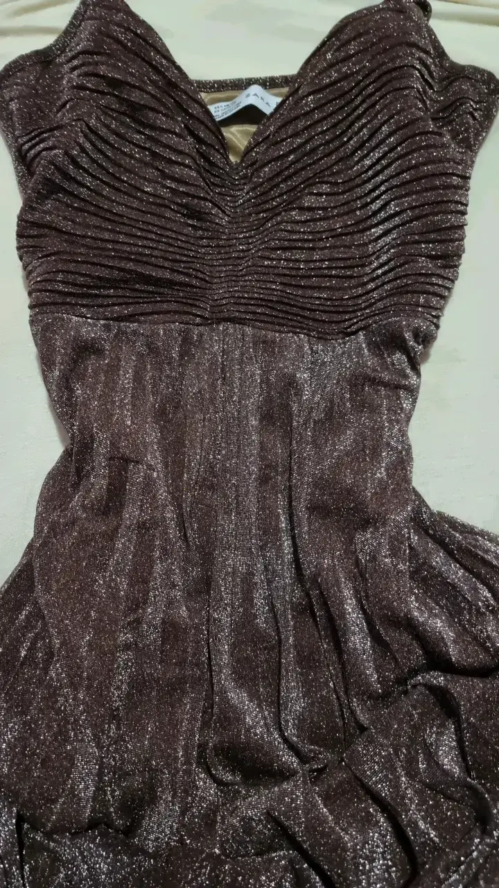Vestido de fiesta brillante Zara talla S-M - 1