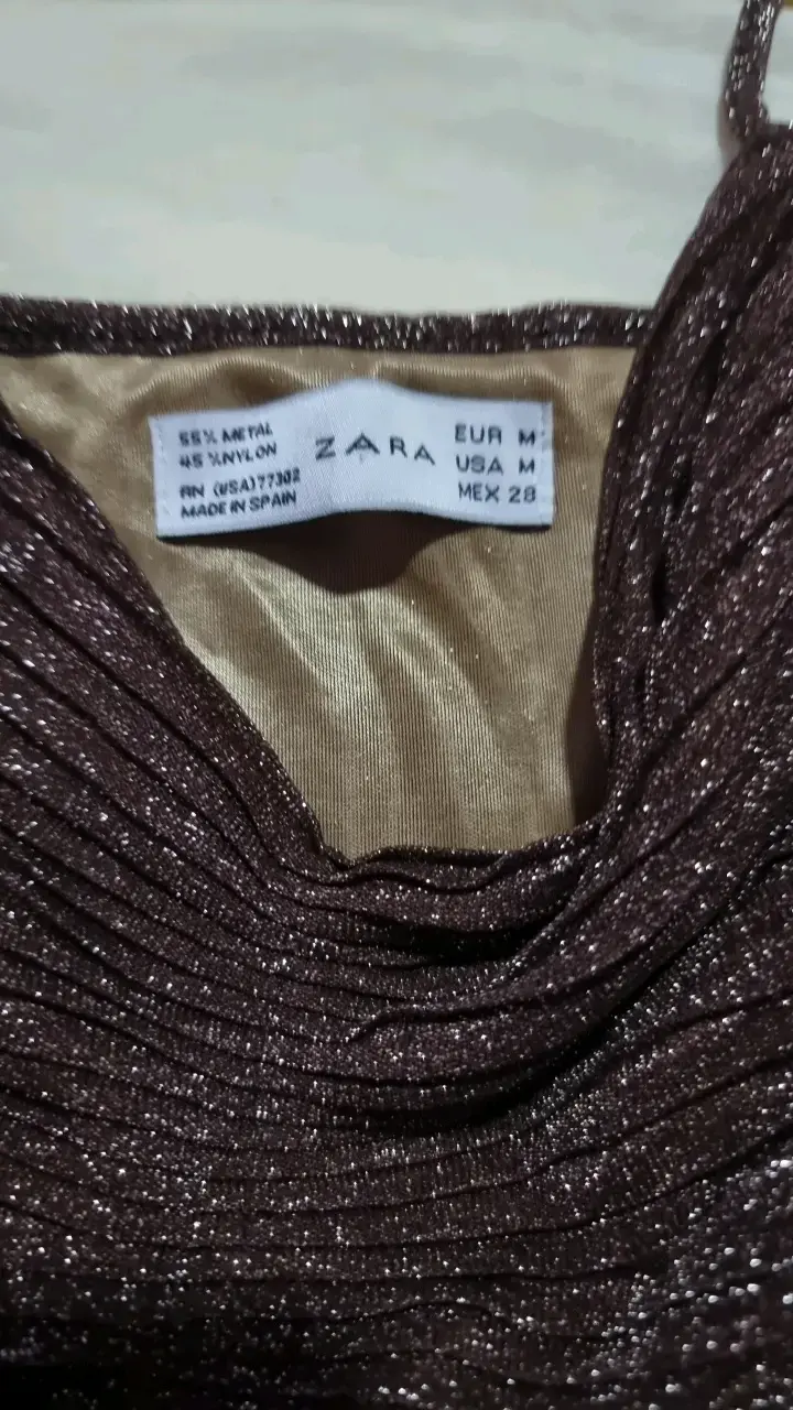 Vestido de fiesta brillante Zara talla S-M - 2