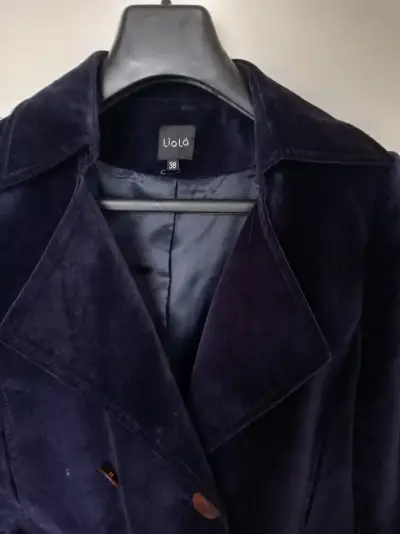 Chaqueta de terciopelo azul marino talla M - miniatura 3