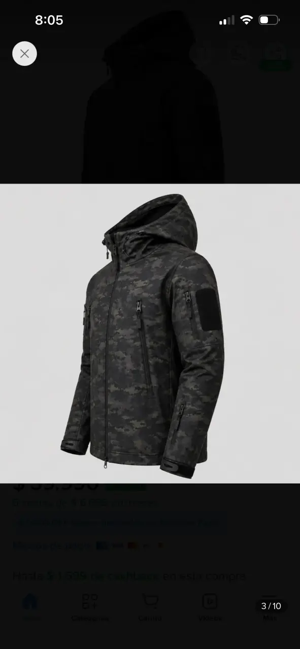 Chaqueta softsell táctica camuflada con capucha - 4