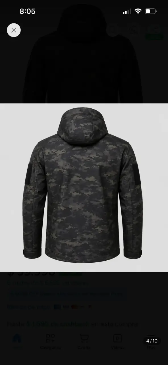 Chaqueta softsell táctica camuflada con capucha - 5