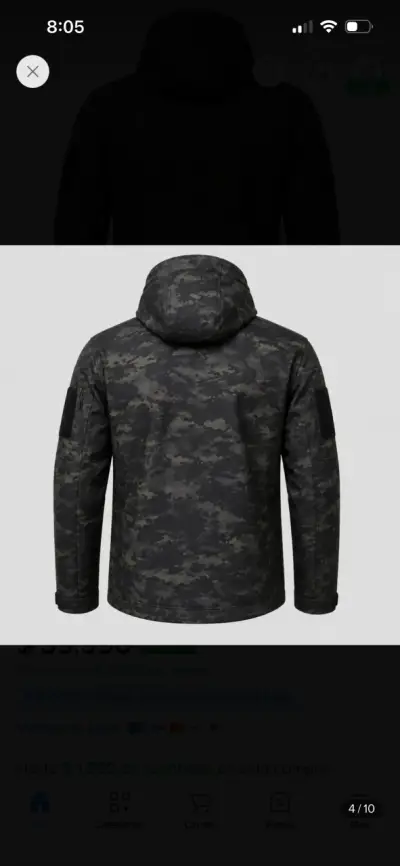 Chaqueta softsell táctica camuflada con capucha - miniatura 5