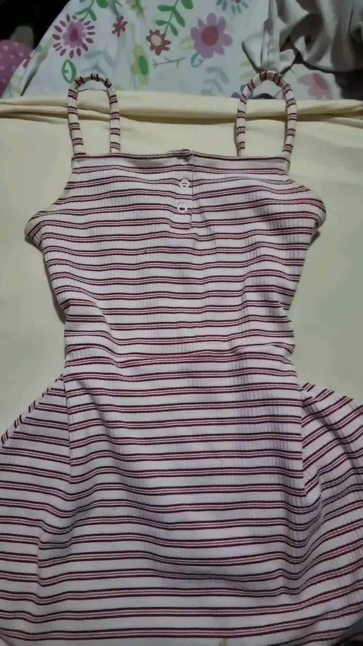 Vestido rayado sin mangas para niña - 1