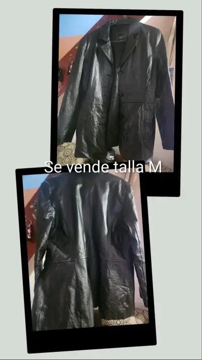 Chaqueta de cuero negra talla M - miniatura 1