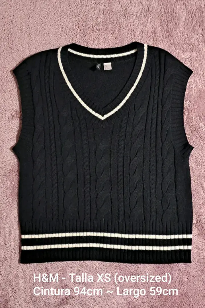 Chaleco sin mangas negro H&M talla XS