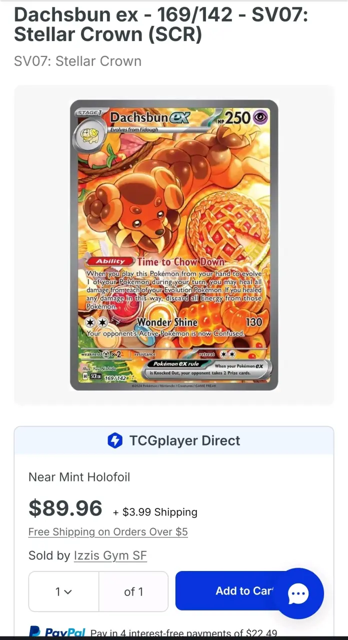 Carta Pokémon Dachsbun ex Holofoil - 3
