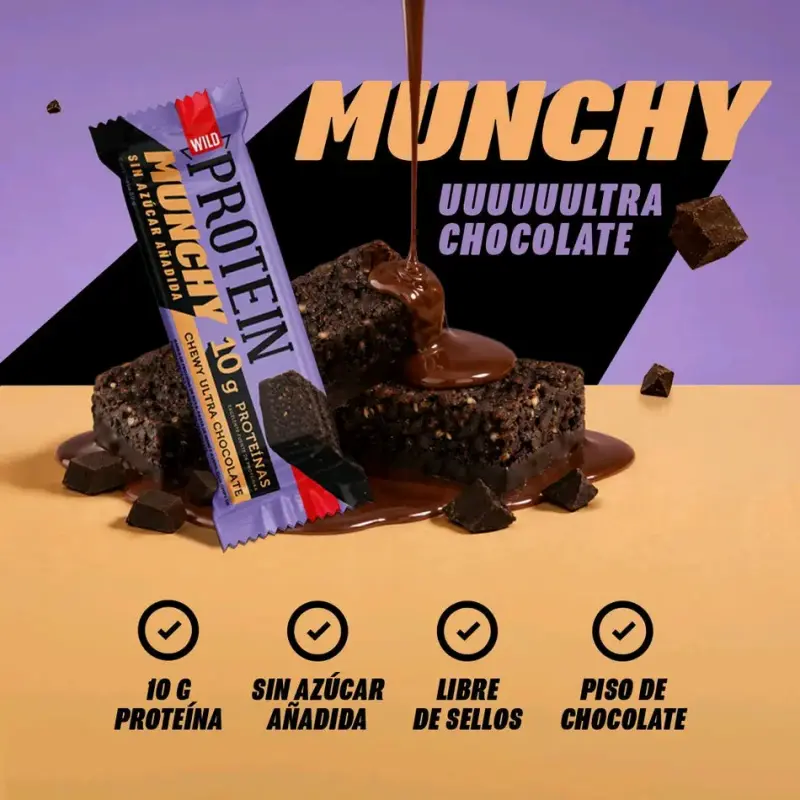 Barra de proteína Wild Protein Munchy ultra chocol - 1