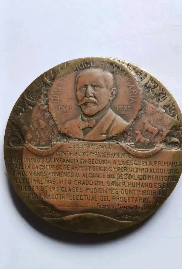 Medalla Conmemorativa Federico Santa María 1845-1925 - 1