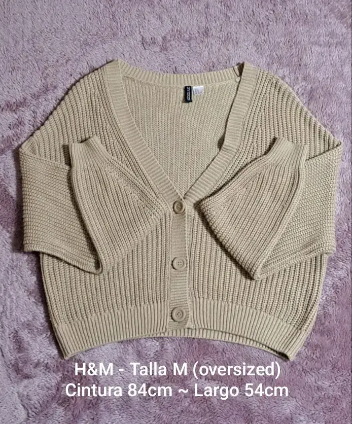 Cardigan beige H&M talla M oversized