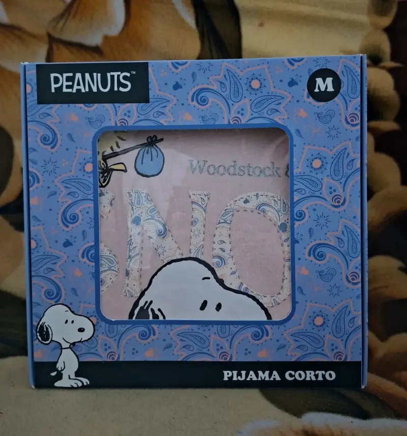 Pijama corto Peanuts Snoopy coral - 1
