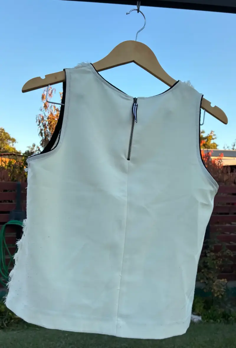 Blusa sin mangas Zara Basic blanca con textura - 2