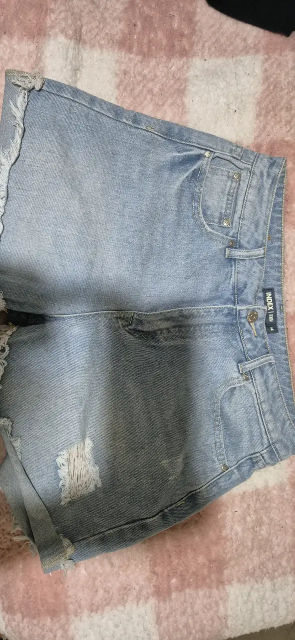 Shorts de mezclilla desgastados Index