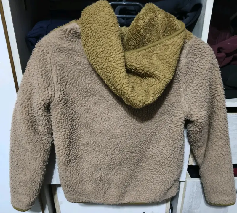 Chaqueta tipo corderito con capucha para niños - 2