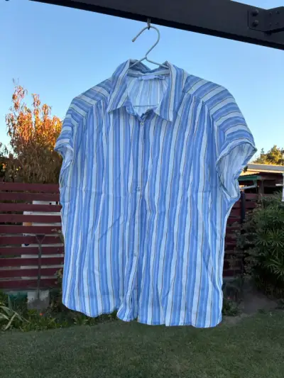 Camisa de rayas azul y blanca Marquis talla L - miniatura 1