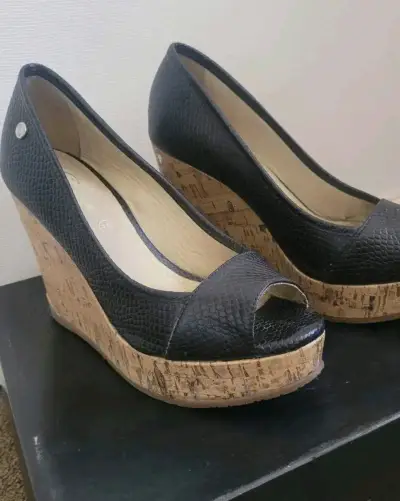 Zapatos de cuña negros Gacel 35 - miniatura 1