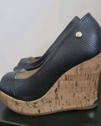 Zapatos de cuña negros Gacel 35 - miniatura 2