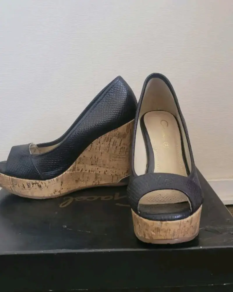 Zapatos de cuña negros Gacel 35 - 4