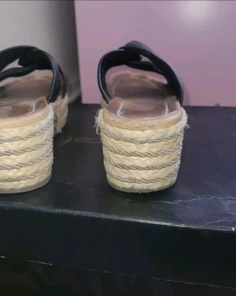 Sandalias negras de cuero con plataforma Gacel - 5