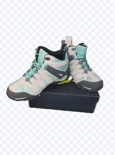 Botines de senderismo para mujer color turquesa - miniatura 1