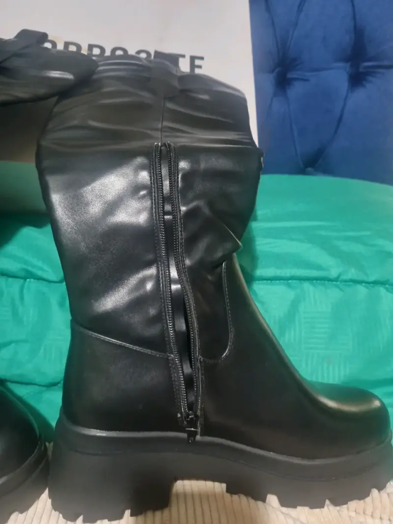Botas negras de cuero para mujer - 2