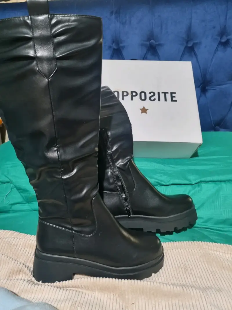 Botas negras de cuero para mujer - 3
