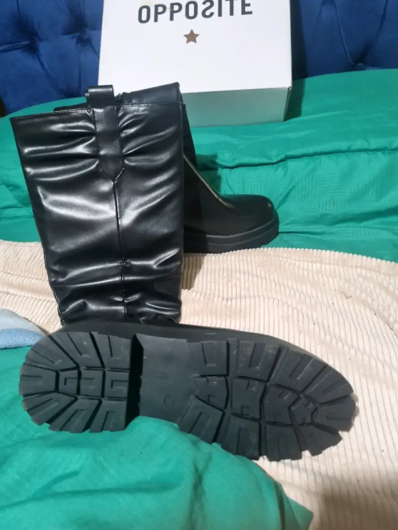 Botas negras de cuero para mujer - 4