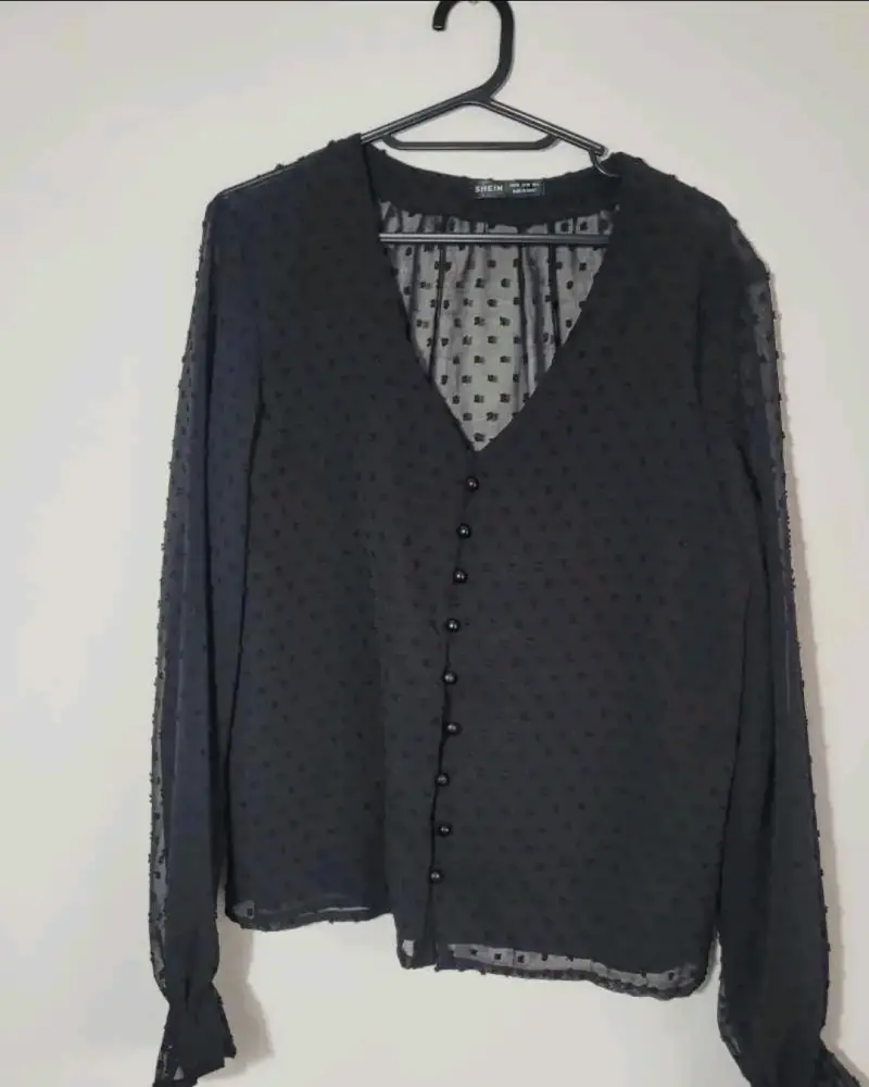 Blusa negra transparente Shein - 2