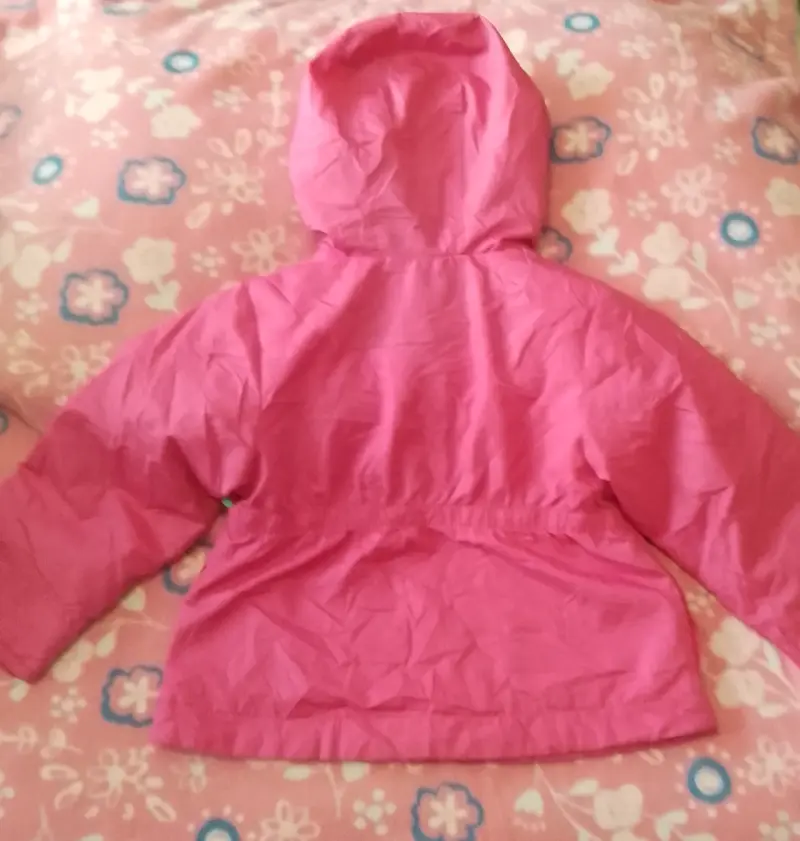 Parka niña rosa talla 2 con capucha - 2