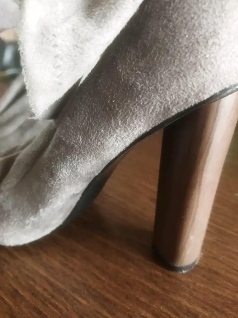 Botines de gamuza gris con tacón alto - 3