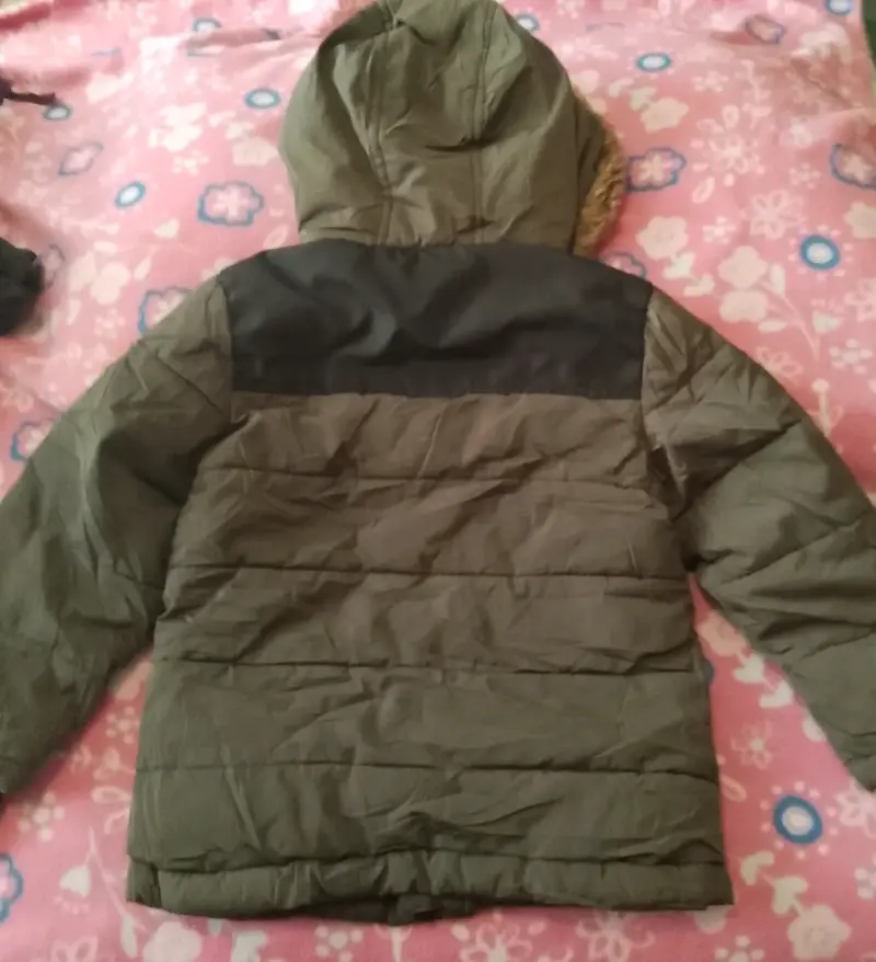 Parka de niño verde con capucha talla 3 - 2