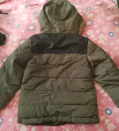 Parka de niño verde con capucha talla 3 - miniatura 2
