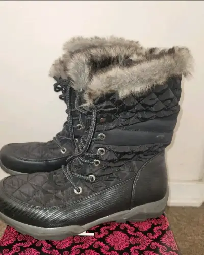 Botas de invierno negras con forro de piel 35 - miniatura 3