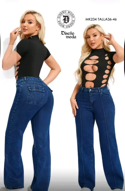Jeans acampanados para mujer Diseño Moda - miniatura 2