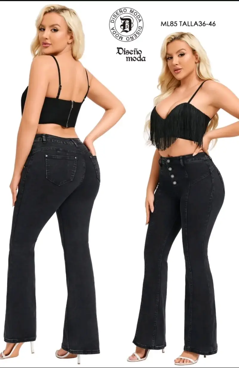 Jeans acampanados para mujer Diseño Moda - 4
