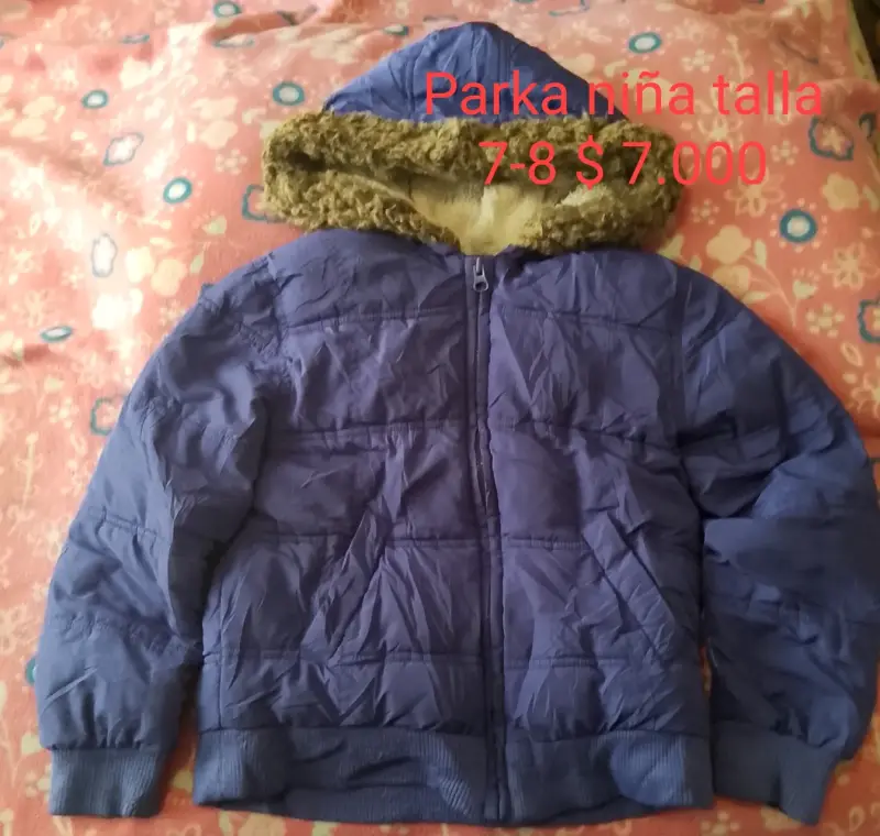 Parka azul para niña talla 7-8 - 1