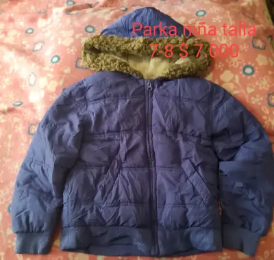 Parka azul para niña talla 7-8 - miniatura 1