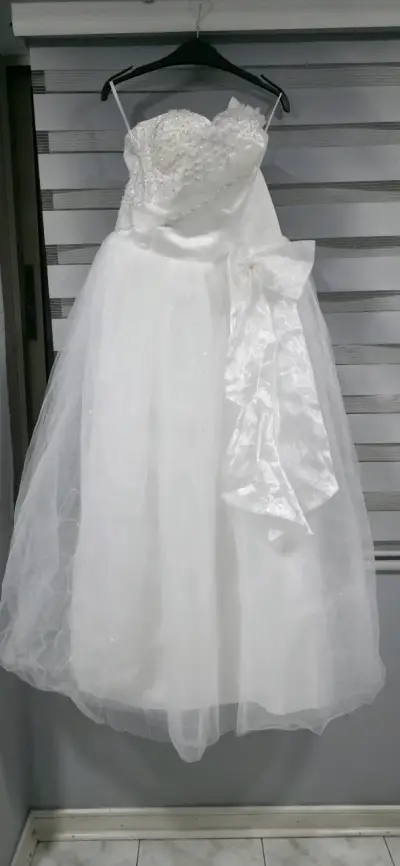Vestido de Novia Blanco con Encaje y Tul - miniatura 5
