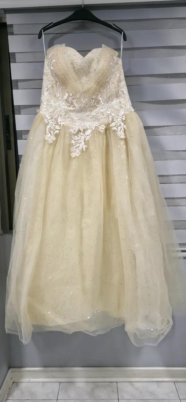 Vestido de Novia Blanco con Encaje y Tul - 6