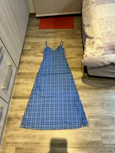 Vestido largo azul a cuadros H&M - miniatura 2